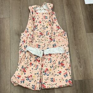 LoveShackFancy Floral Pink Overalls